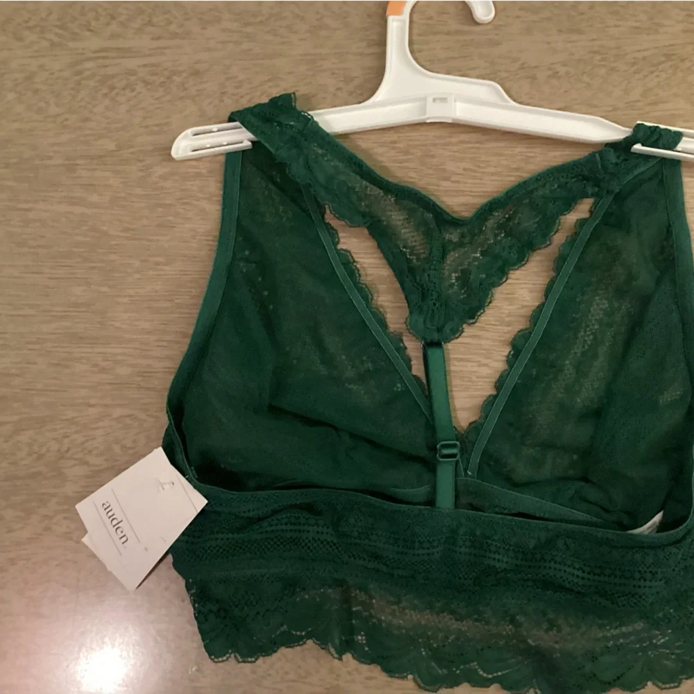 Auden NWT Unlined Racerback Green Bralette Size Medium - Picture 4 of 8